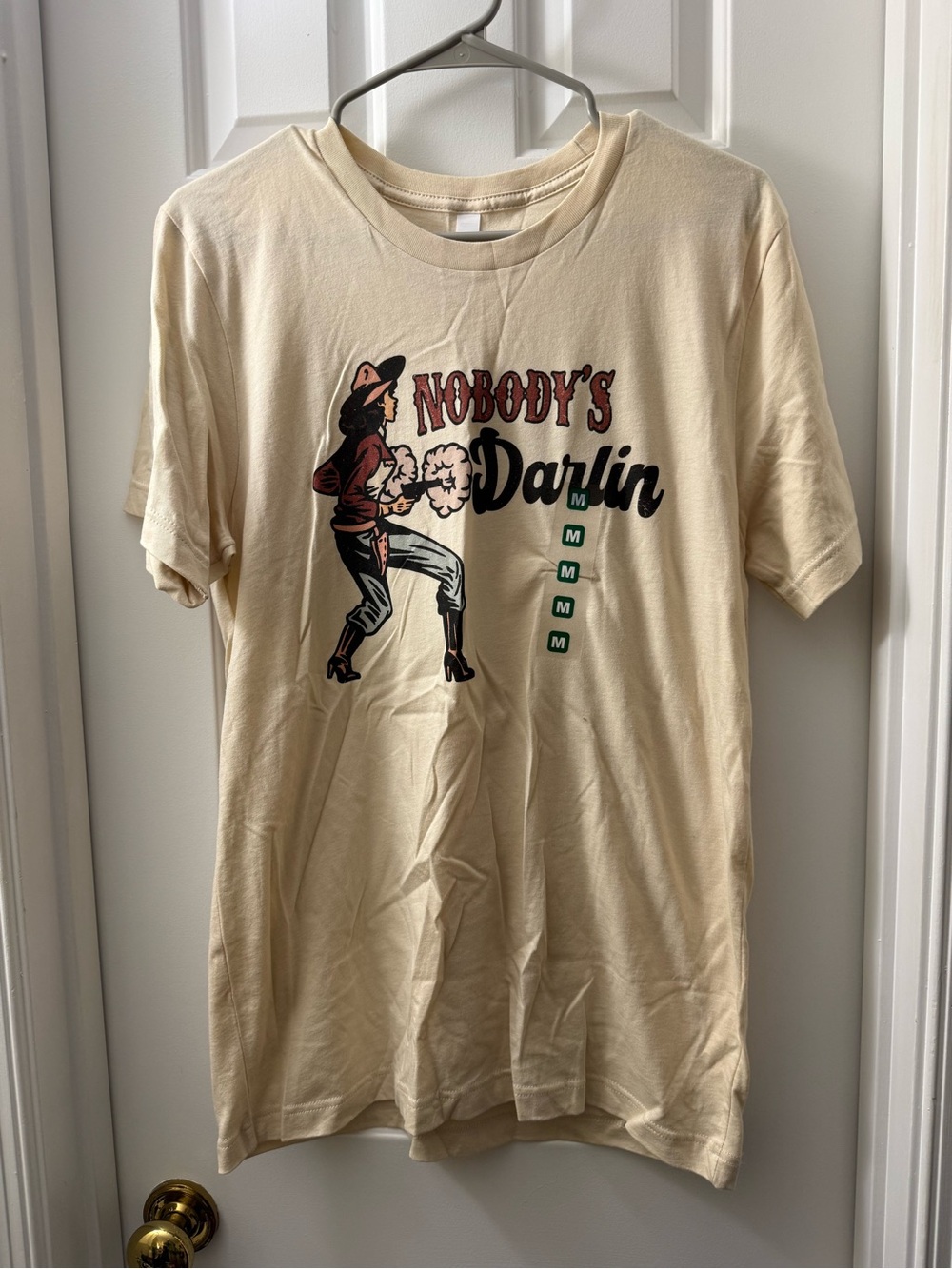 Bella Canvas Nobody's Darlin Graphic Tee - Cream with Black & Brown Print